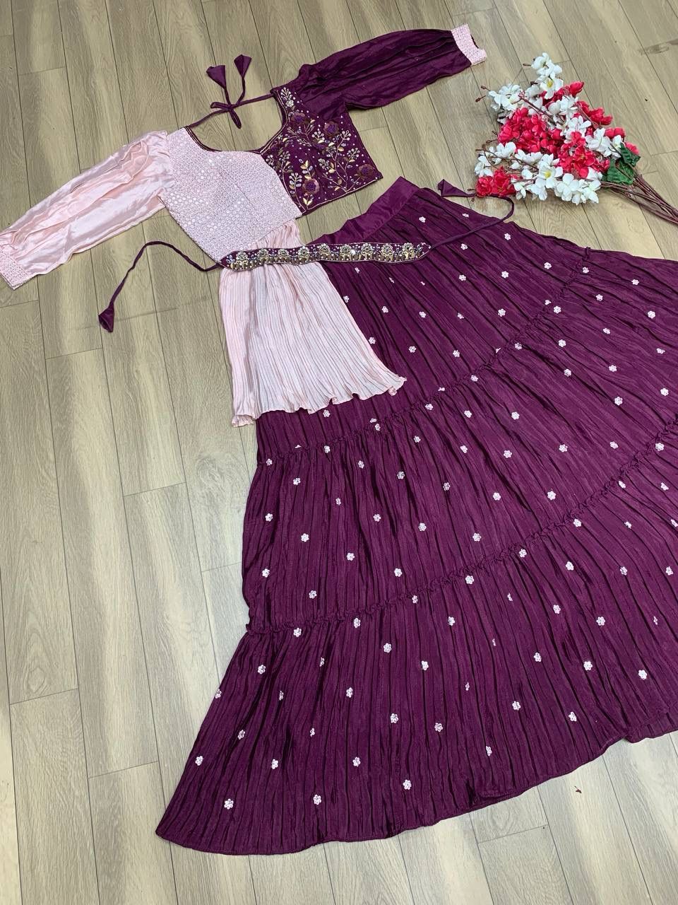 Pc 233 By Prisha Heavy Chinon Party Wear Indo Western Catalog